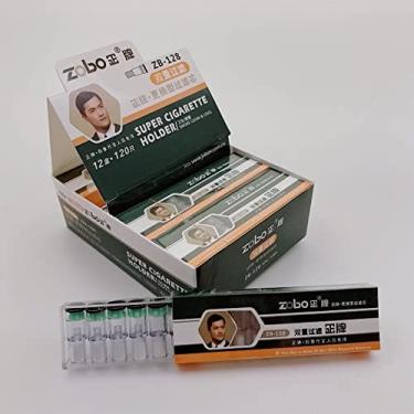 Imagem de ZOBO Porta-cigarro com cartucho de filtro substituível, adequado para cigarros de tamanho regular e fino (com 1 bocal extra e 3 cartuchos de filtro substituíveis) (cartucho de filtro extra (120