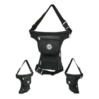 Imagem de Pochete de Perna Cartucheira Motoboy em Couro, Preto