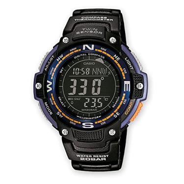 Imagem de Casio Relógio masculino SGW-100-2BCF com sensor duplo, mostrador digital, quartzo, preto, Azul/preto, 3T, Digital, relógio inteligente