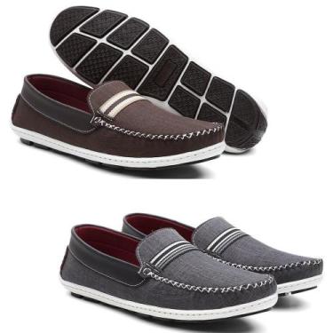 Imagem de Kit 2 Mocassim Masculino Oxford Bico Redondo Macio Conforto - Kreeper,