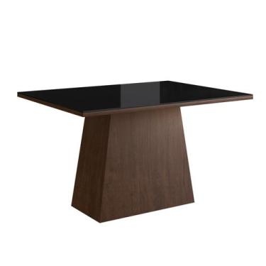 Imagem de Mesa para Sala de Jantar 120x90cm com Vidro Lapidado - Móveis Zamarchi