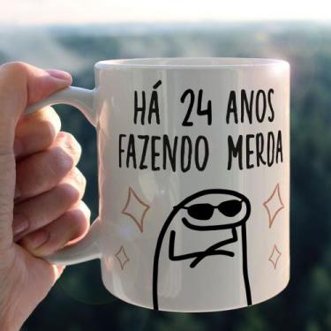 Imagem de Caneca porcelana flork há 24 anos fazendo merda 325ml - JAQUES PERSONA