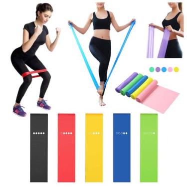 Imagem de Kit Treino em Casa com Kit 5 Mini Band + Thera Band Exercícios - Lavar
