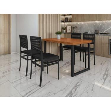 Imagem de Conjunto para Área Externa 4 Cadeiras 1,20x0,75m - Berlim-Barcelona - 