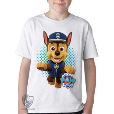 Imagem de Camiseta Infantil ou adulto  Patrulha Canina Chase Blusa Criança todos