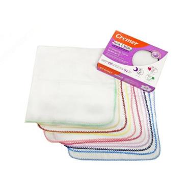 Imagem de Caixa com 5 fralda pinte e borde cremer 70x70cm com crochê - Dugu, Mas