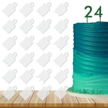 Imagem de Kit Mini Espátulas Decorativa Acrílico Para Bolo 24 Unidades - Levolpe