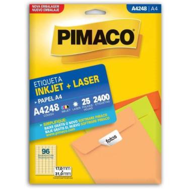 Imagem de Etiquetas A4 A4248 17X31MM - Caixa com 2400 Etiquetas - Pimaco