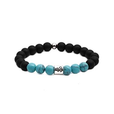 Imagem de MiniJewelry Pulseira masculina feminina 12 signos de aniversário do zodíaco turquesa elástica com contas Bênção Pulseira Constelações