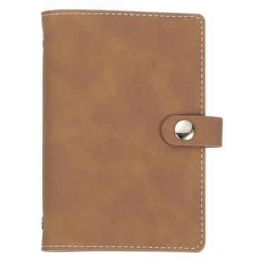 Imagem de PATIKIL A7 Capa de fichário de couro PU, 6 anéis, protetor de fichário de folhas soltas, capa de fichário de anel redondo, fichário recarregável para reuniões, photocard, pasta de caderno, orçamento,