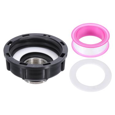 Imagem de PATIKIL Adaptador de bolsa IBC, rosca fêmea de 1/5.1 cm para rosca fêmea grossa S60x6 5.1 cm, adaptador de drenagem de tanque de água de 275-330 galões, conector de mangueira de água de jardim, preto