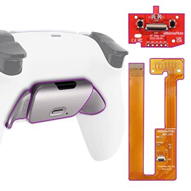 Imagem de eXtremeRate Kit de remapeamento de elevação de botões brancos de metal real (RMB) para controle PS5 BDM-030, placa de atualização, capa traseira redesenhada, conjunto de botões traseiros programáveis para controle PS5