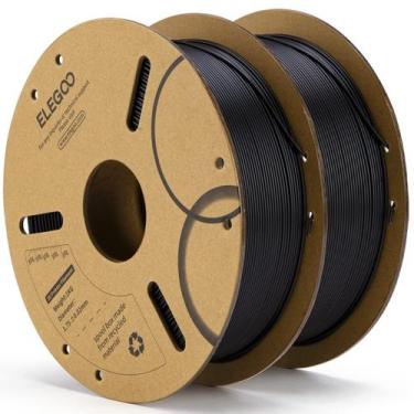Imagem de Filamento PLA 1,75mm Preto - 2kg (2 Pacotes) - ELEGOO