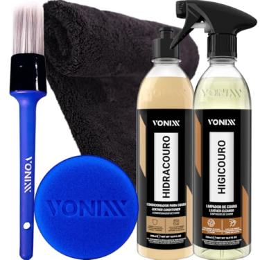 Imagem de Kit Couro Vonixx Limpeza e Hidratação de Couro Bancos Sofás Bolsas e jaquetas Hidracouro e Higicouro