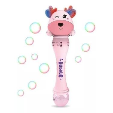 Imagem de Brinquedo Lança Bolhas Vaquinha Fun Game 29cm Com Luz E Som (ROSA) - T