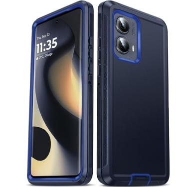 Imagem de LeYi Capa para Motorola Edge-2024: Moto 【NÃO SERVE PARA Edge 50/ G 5G 2024】 Capa resistente 3 em 1, à prova de choque, telefone Android Funda para Edge2024 5G 16.8 cm, azul