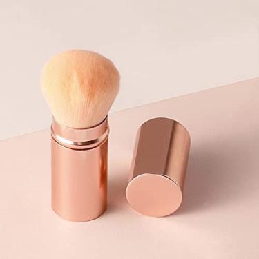 Imagem de Rn beleza Retrátil Kabuki Pincéis Blush Brush Foundation Pincel em pó Face Blender Brush Multi-função Cosméticos Maquiagem Pincel Profissional Mineral