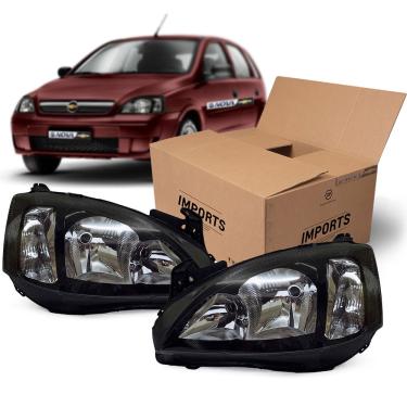 Imagem de Par Farol Mascara Negra Lado Esquerdo Lisa Imports Montana /corsa
