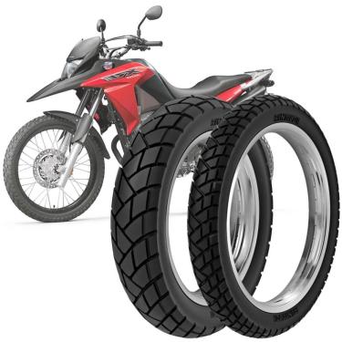 Imagem de 2 Pneu Moto Honda Xre 300 Rinaldi 120/80-18 62s 90/90-21 54s R34