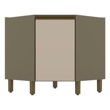 Imagem de Balcão Canto Oblíquo Évelin 01 Porta Duna Cristal - Henn