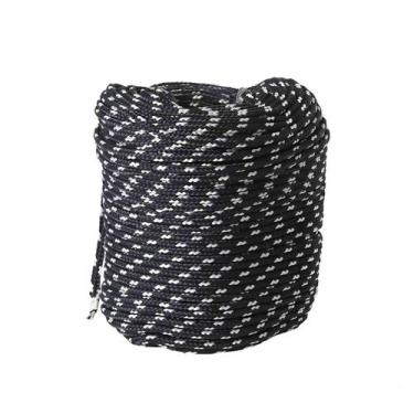 Imagem de Corda de Seda Poliéster 10mm Preto E Branco Rolo 165m Fuzil