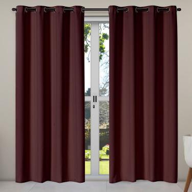 Imagem de Cortina Isa Varão Tecido Oxford 2,80M X 2,30M P/ Porta Balcão - Tabaco