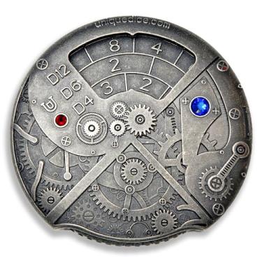 Imagem de Spinner Dice 7-in-1 Roulette Dice DND Dice Dungeons and Dragons Metal Hollow Role Playing Dice D4, D6, D8, D10, D12, D20 and D% with Gift Box for Pathfinder, Savage World, Warhammer and RPG Dice Games