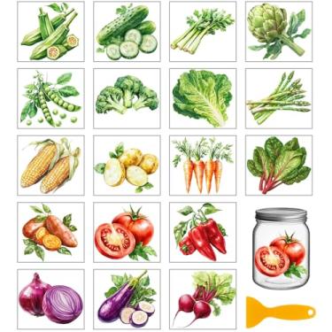 Imagem de GLOBLELAND 18 folhas de adesivos coloridos de transferência de legumes, 9,99 x 9 cm, decalque de transferência de quiabo, pepino, milho, batata, cenoura, esfregar na transferência para copo decalque