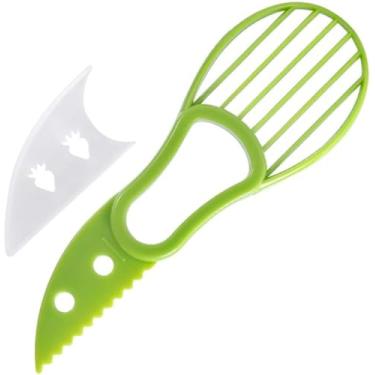 Imagem de Cortador de Abacate Multifuncional Corer Manteiga Fatiador de Frutas Descascador Separador de Polpa Faca de Plástico Ferramentas de Cozinha Gadgets Acessórios (1Pc)