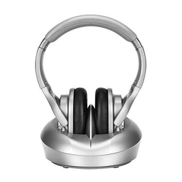 Imagem de Fones de ouvido de TV sem fio sobre o ouvido - Base de carregamento transmissor RF, Fones de ouvido estéreo sem fio Hi-Fi para TV, bateria recarregável leve ajustável de 10 horas para dificuldades auditivas, 100 m