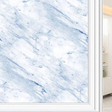 Imagem de Película de janela 3D de mármore, textura de estilo mármore, para porta de vidro, banheiro, sala de estar, L90 x C 190 cm