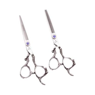 Imagem de Tesoura Profissional 5.5 6 Para Corte De Cabelo 440C, Tesoura De Barbe