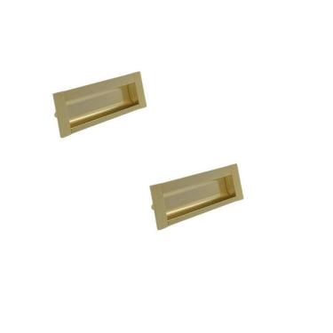 Imagem de Kit 2 Puxador Concha Dourado Il155 Metal 96Mm Com Parafusos