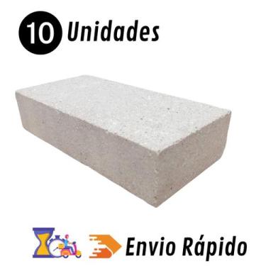 Imagem de 10x Tijolo Refratário 23x11,4X5cm Churrasqueira Forno a Len - LAURINDO