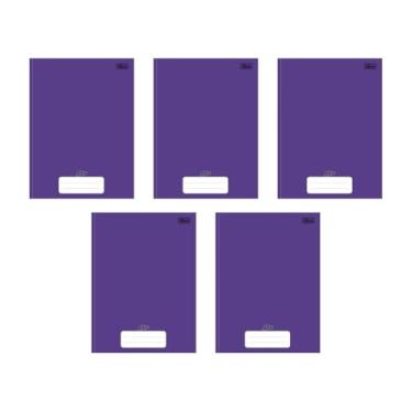 Imagem de Kit com 5 Cadernos Universitário Brochura D+ Tilibra Roxo com 96 Folhas Pautadas Escolar A4 Aula