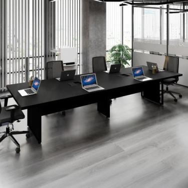 Imagem de Mesa Reunião 3,60m Corporativa 6 Pessoas c/ Cx de Tomadas F5 - F5 Offi