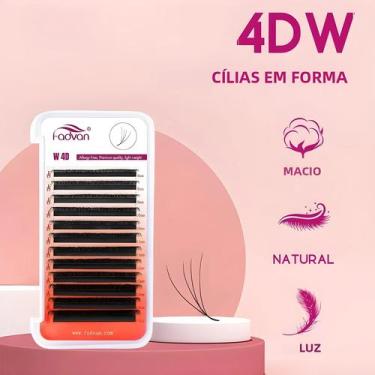 Imagem de Cílios Postiços De Vison Com Formato 4D Em W, Pré-fabricados, Com Volu