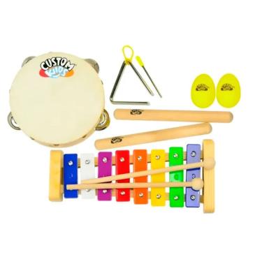 Imagem de Kit Percussão Infantil Com Triângulo Custom Kids Ckpk 4T Or