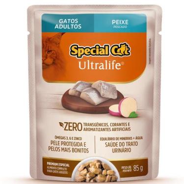 Imagem de Sachê Special Cat Ultralife para Gatos Adultos Sabor Peixe com Bata-Do