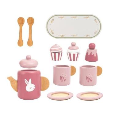 Imagem de Brinquedo De Madeira Kit Chá Da Tarde Rosa Büp Baby