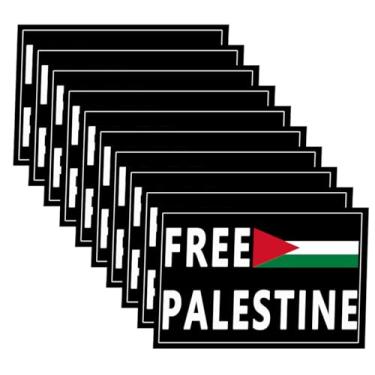 Imagem de 10 Pack Free Palestine Gaza Flag Arabic Freedom for Palestinians Stand with Israel Flag Support Israel Stickers Laptop Bumper Decal Window Waterproof Car Stickers