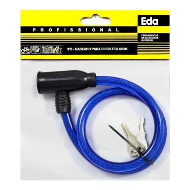Imagem de Cadeado Trava Bicicleta 60Cm Cabo Aço Plastificado Eda 9Yi