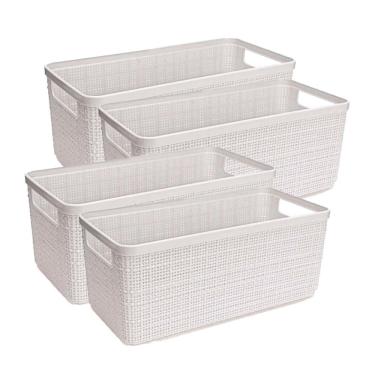 Imagem de Cesto Organizador Juta Alongada Rattan Plástico Resistente