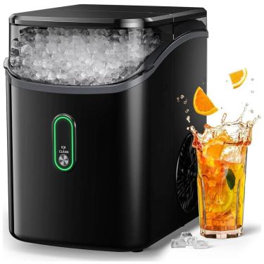 Imagem de Máquina de Gelo que Produz 15 kg em 24H, Operação Com Um Clique e Limpeza Automática, 110V, Silonn SLIM24B, Preta