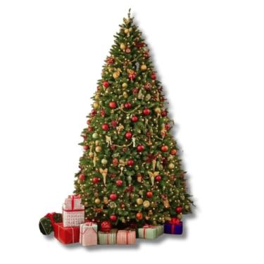 Imagem de Árvore de Natal Pinheiro Verde, 2,40m de Altura, 1.400 Galhos, Base de Ferro Retrátil, PVC e Metal, Decoração Residencial e Comercial