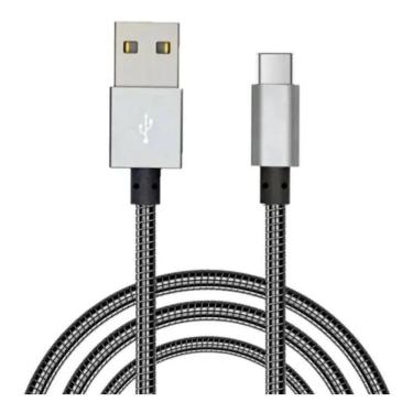 Imagem de Cabo USB 3.1 Tipo C Turbo Fast Charge Metal Reforçado Type C Prata