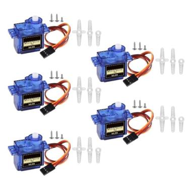 Imagem de Kit de micro servo motor SG90 5 peças 9G mini servos para controle de braço de robô/mão/helicóptero de caminhada, avião, carro, barco