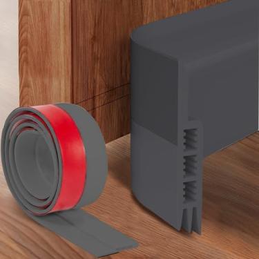 Imagem de Tira de vedação inferior de porta 1 metro de proteção contra o clima, bloqueador à prova de som, para quarto, escritório, 1 peça (cinza)