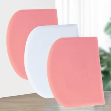 Imagem de Raspador de massa - Raspador de tigela flexível de plástico 3P 12 x 9,4 cm, raspador de bolo com bordas afiadas e ângulos. Ferramentas de decoração de assadeiras antiderrapantes ferramentas de