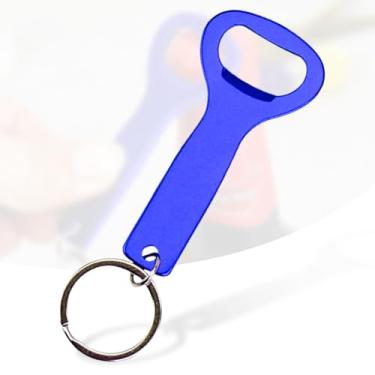 Imagem de Abridor de garrafa de aço inoxidável com chaveiro, abridor de tampa de garrafa de cerveja portátil para restaurante, barman e cozinha (azul)